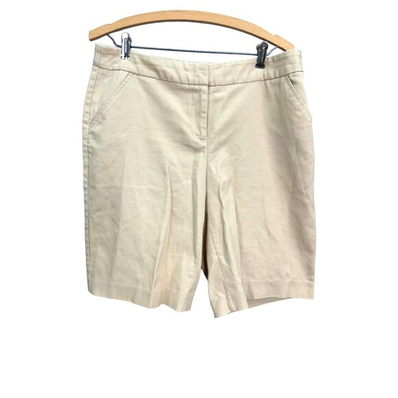 Rafaella Curvy Women's Sz 8 Khaki Bermuda Shorts Front & Back Pockets - Picture 1 of 10